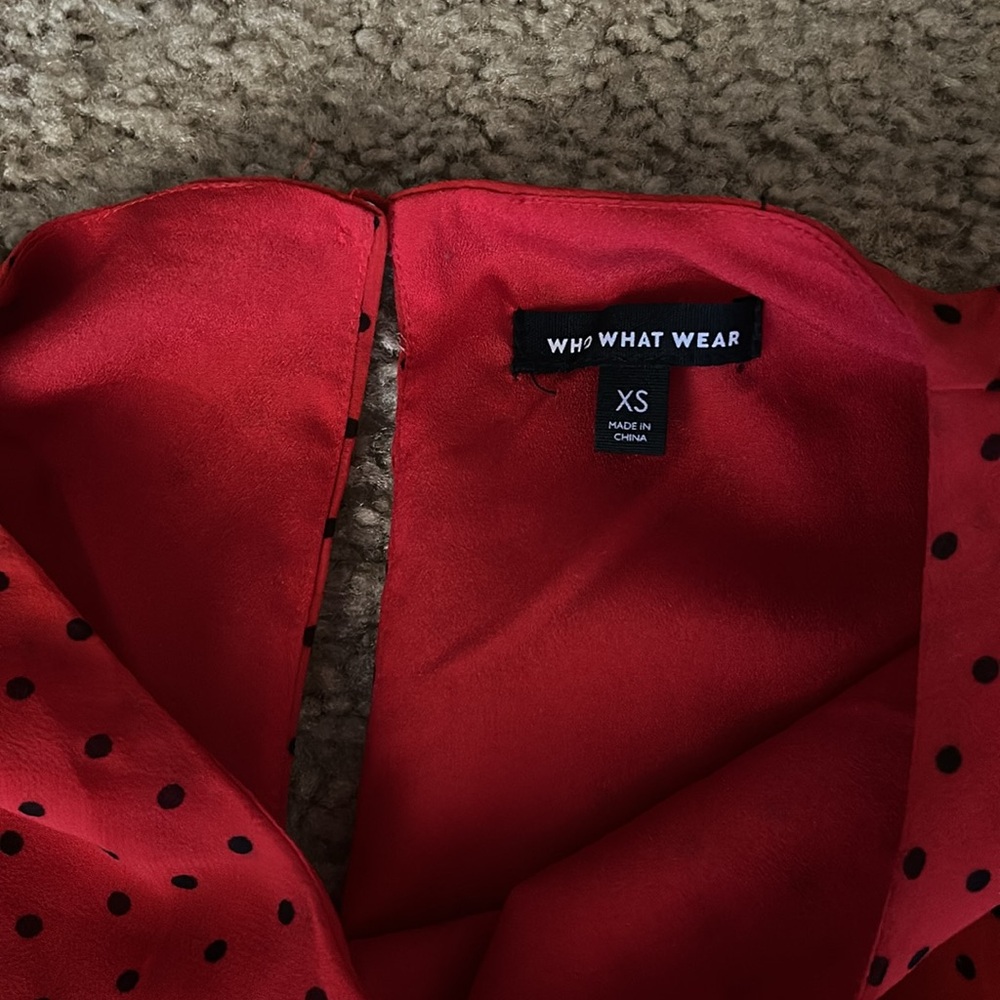 Red Polkadot Ruffled Dress - Picture 2 of 2